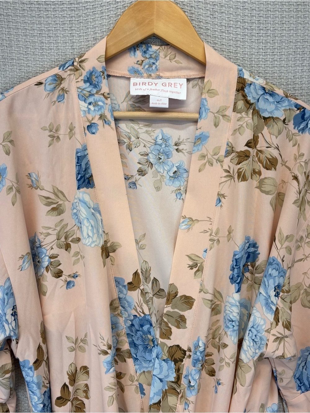 Birdy Grey Kenny Ruffle Tie Robe Floral Le Fleur M/L Bridesmaid Dressing Gown - Picture 2 of 10